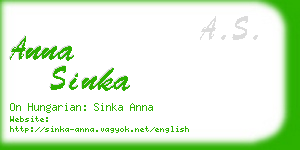 anna sinka business card